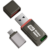 SALCAR 2-in-1 Wireless Adapter for CarPlay & Android Auto – 2025 Upgrade, Dual-Band 5.8 GHz Car Dongle, Ultra-Wide Vehicle Compatibility from 2016 onwards